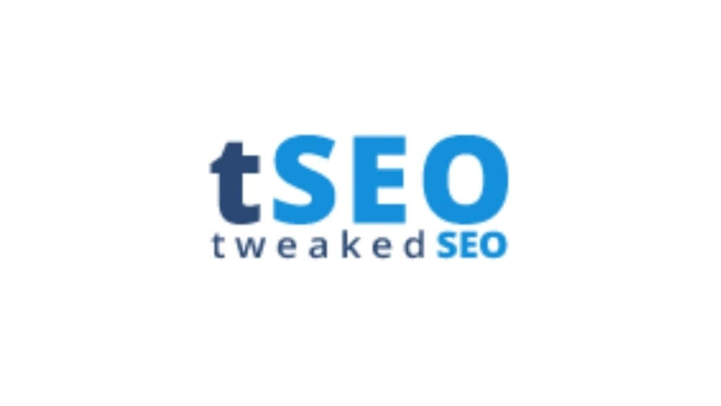"Logo for Tweaked SEO featuring a bold 'tSEO' in dark blue and light blue above the word 'tweaked SEO' in lowercase letters, designed with a clean and modern style on a white background."