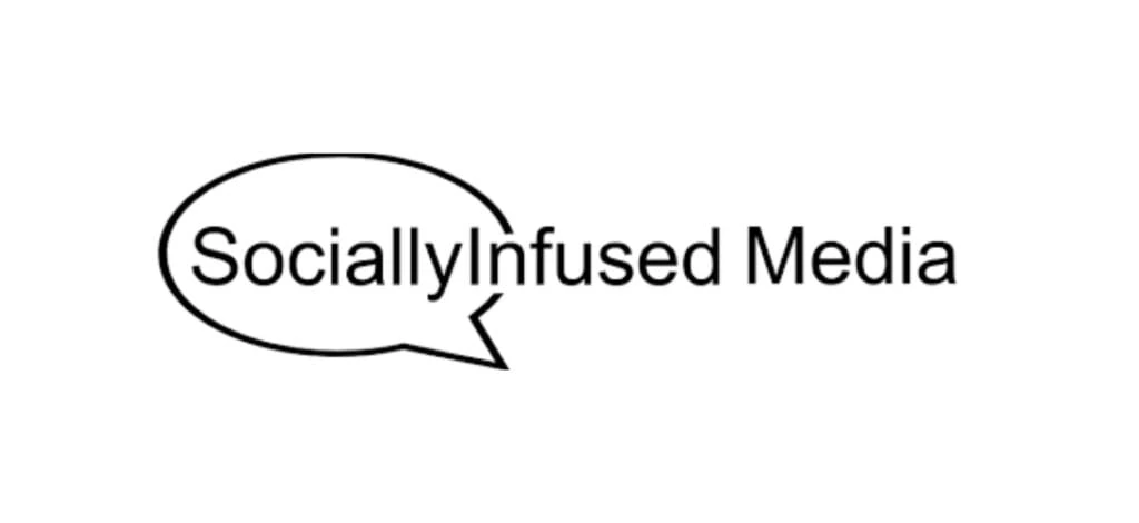 “SociallyInfused Media logo featuring the company name inside a black speech bubble outline — representing a creative digital marketing agency focused on communication and brand engagement.”