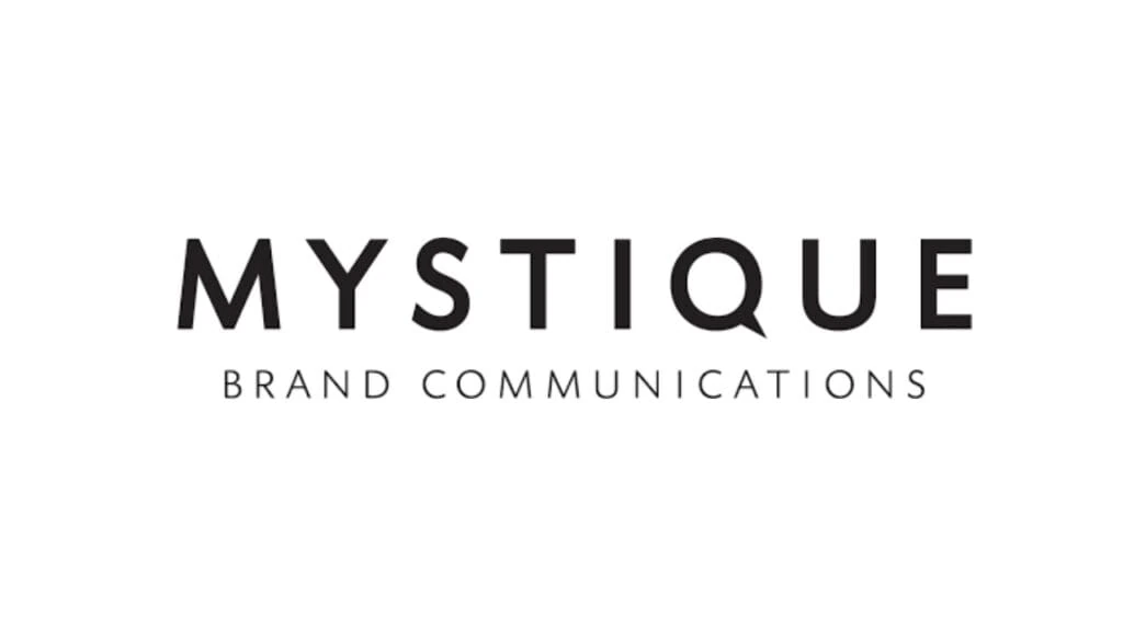 Mystique Brand Communications logo in bold black uppercase typography, reflecting a seasoned Canadian agency focused on brand strategy and marketing.