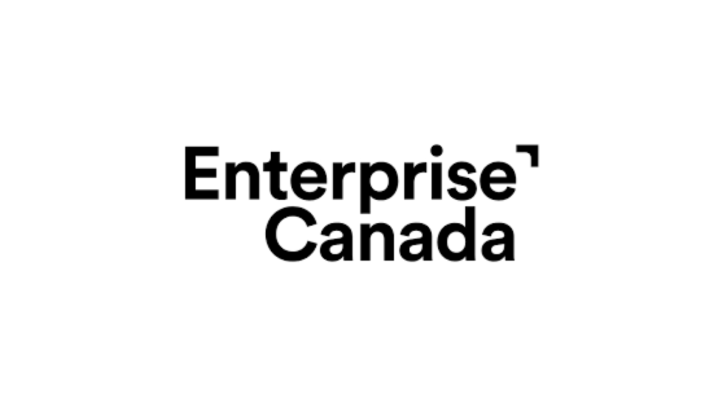 Enterprise Canada logo in bold black text with a modern, minimalist design, representing one of Canada's top PR and strategic communications agencies serving clients nationwide, including Hamilton.