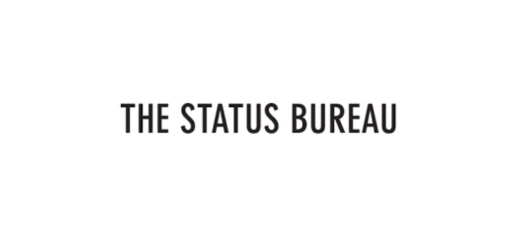 "The Status Bureau logo in minimalist black text, representing a professional digital marketing and SEO agency known for its strategic campaigns."