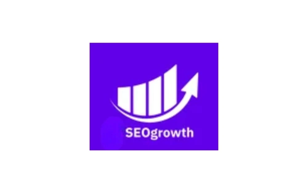 Purple square with a white upward arrow and bar chart icon labeled “SEO Growth” — representing a Winnipeg SEO and content marketing firm.