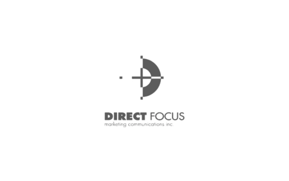 Direct Focus Marketing Communications logo — grayscale logo with a target symbol and clean text, representing a full-service marketing and communications agency in Winnipeg.