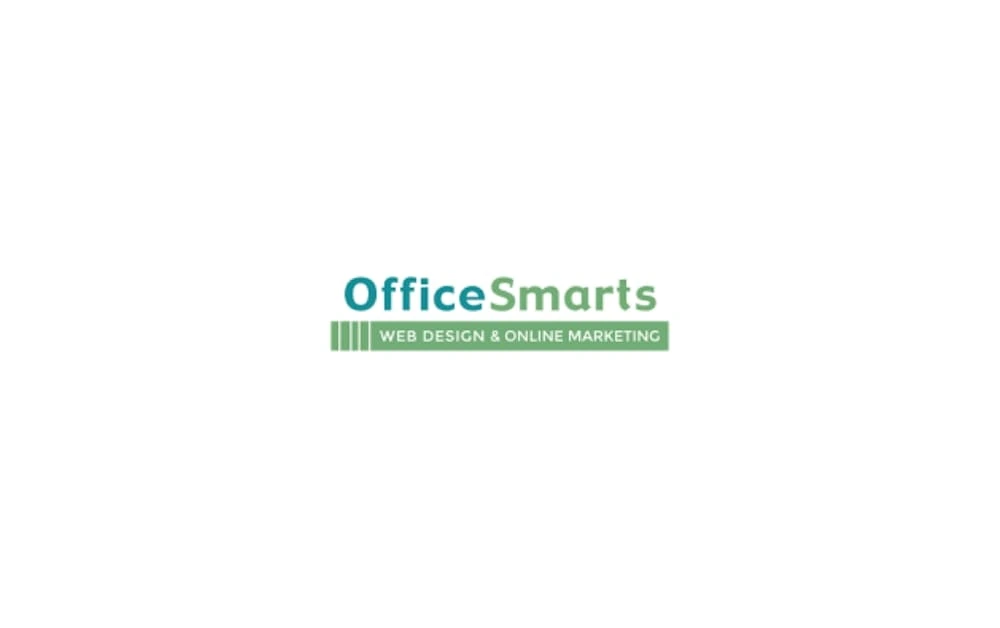 Logo of OfficeSmarts Web Design & Online Marketing — featuring teal and green text with a minimalist design, representing a Winnipeg-based web design and digital marketing agency.