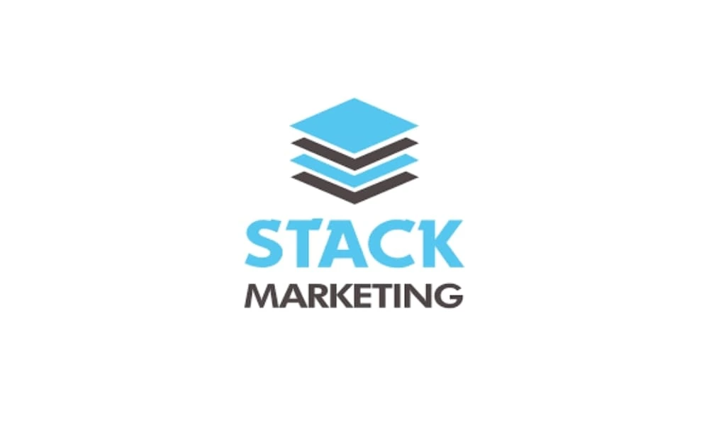 Stack Marketing logo with layered blue and black stacked sheets above bold text ‘STACK MARKETING’ — symbolizing a Winnipeg digital marketing and SEO agency.