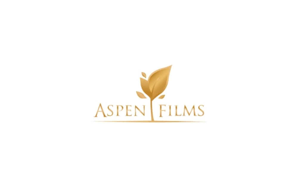 Aspen Films logo with a golden leaf tree graphic and elegant serif text “Aspen Films” — representing a Canadian video production company offering creative services and virtual events, based in Winnipeg.