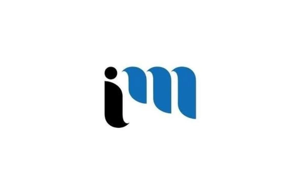 Logo of Integrated Marketing Winnipeg featuring a stylized lowercase ‘i’ and ‘m’ in black and blue, symbolizing a creative local marketing agency.