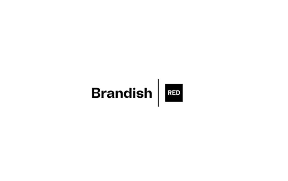Logo of Brandish Agency with the word “Brandish” in black and a black square next to it containing the word “RED.”