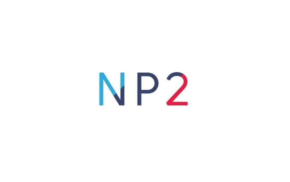 Modern typography logo showing “NP2” with gradient shades of blue and red, clean sans-serif font on a white background.
