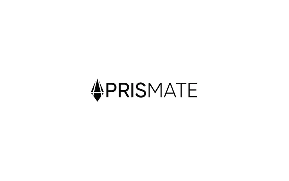 "Prismate Logo: An elegant and sophisticated design featuring a stylized prism icon in black, followed by the brand name 'Prismate' in a bold, uppercase font, symbolizing clarity, precision, and high-quality service."