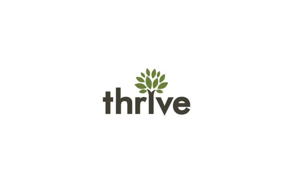 Thrive Agency logo with a tree symbol above the word “thrive”, illustrating growth and sustainability—core values of this top-rated digital marketing and SEO firm.