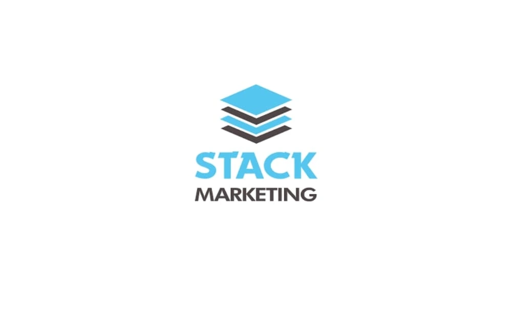 Stack Marketing logo featuring blue and black stacked layers, visually representing the agency’s multi-level approach to digital strategy, SEO, and branding in Winnipeg.