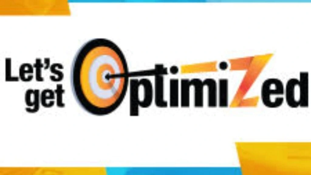 Logo of Let’s Get Optimized featuring a dartboard graphic forming the letter "O" in "Optimized," with bold black and orange typography.