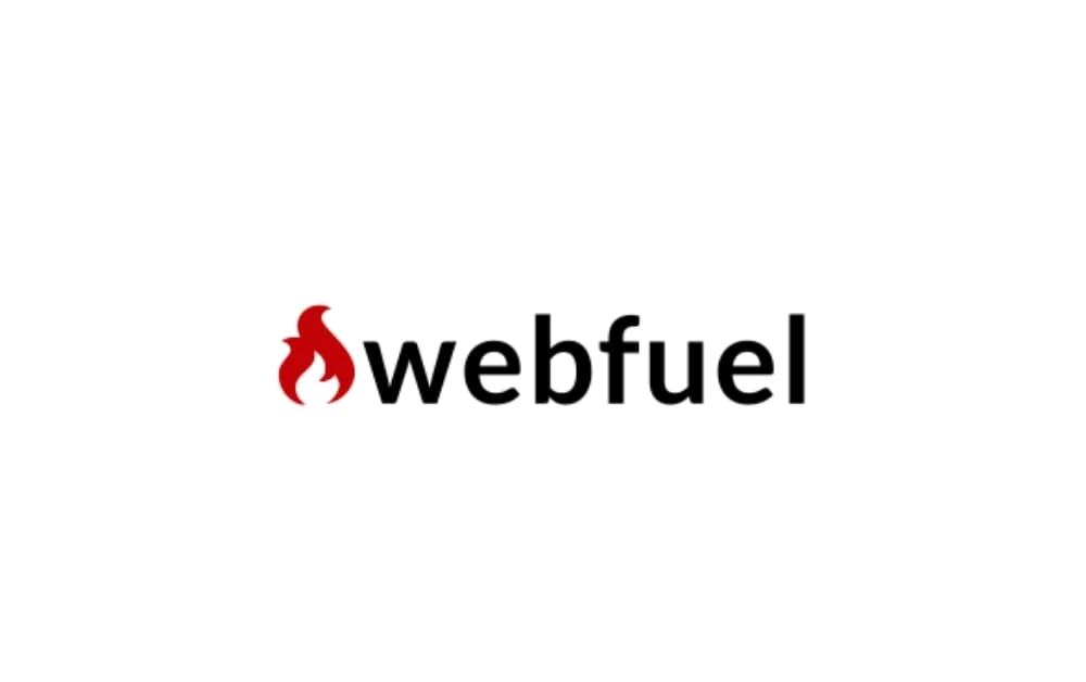 WebFuel logo featuring a red flame icon followed by the brand name in bold black text.