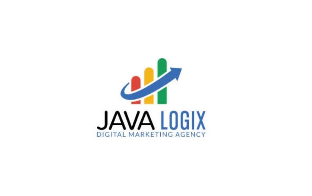 Logo of JavaLogix featuring a colorful bar graph icon with an upward arrow, followed by the name “JAVA LOGIX” and tagline “Digital Marketing Agency.”