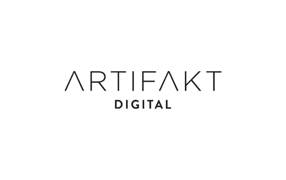 "Artifakt Digital agency logo in minimalist black font on white background"