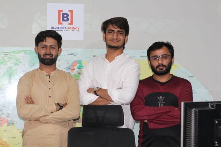 Fakhir Ali, Shoaib Yameen and Qamar Lohar in Bluelinks Agency